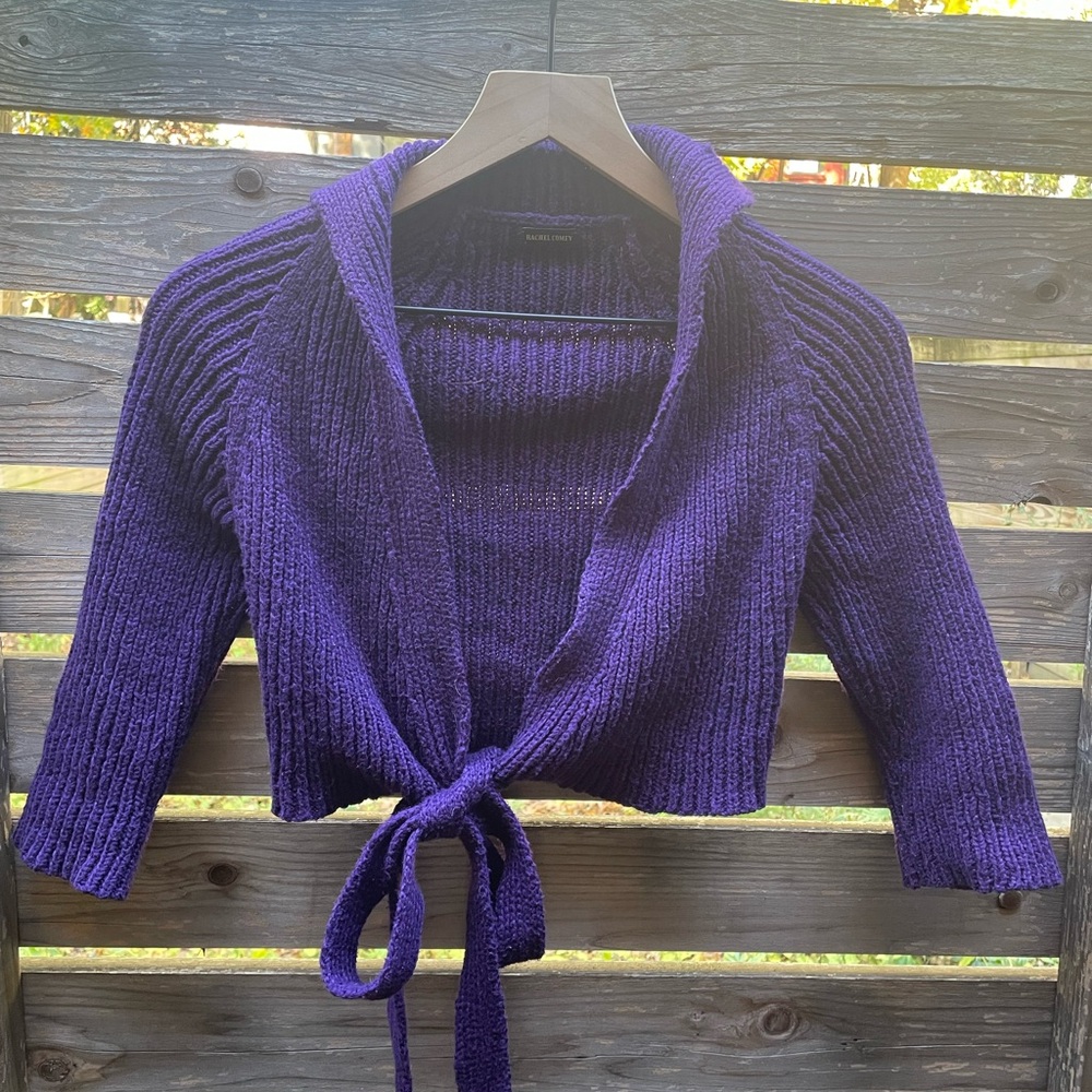 Rachel Comey Purple Tie-Front Cardigan